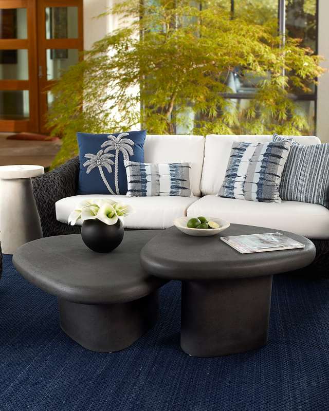 Layered Outdoor Coffee Tables, Set of 2